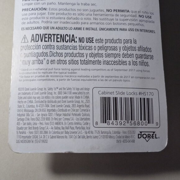 CABINET SLIDE LOCKS from Safety 1st / New / 2 Pack / Proven Stronger - Picture 8 of 10